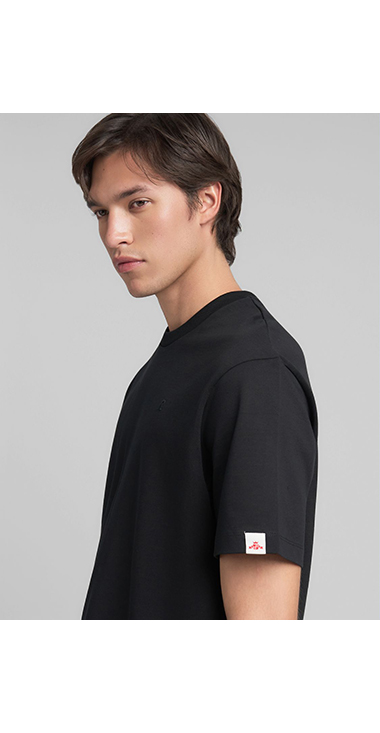 リラックスフィット Ｒロゴ ヘビーコットンジャ－ジーTシャツ 詳細画像 ブラック 6